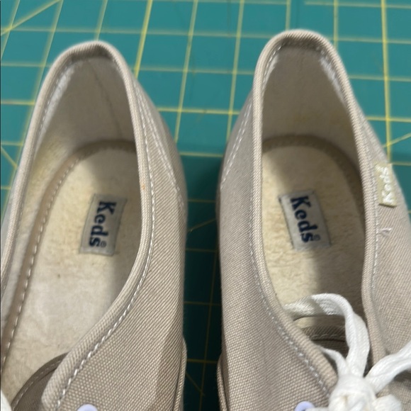 Keds Beige Canvas Lace-Up Sneakers - Picture 3 of 9